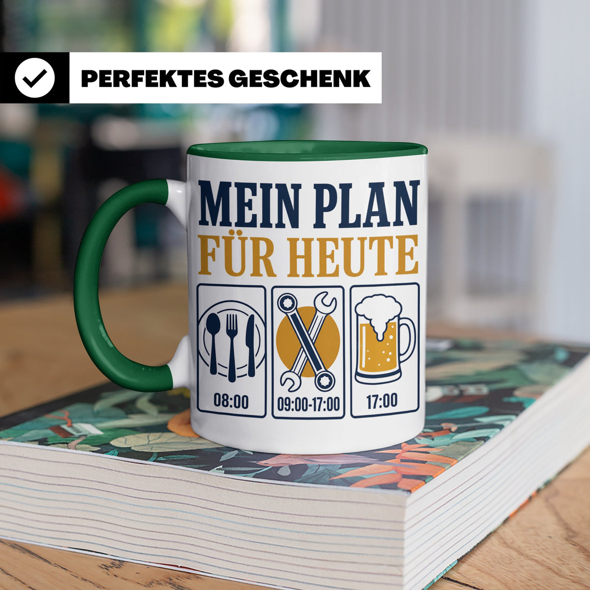 Handwerker Tasse Mein Plan für Heute lustiger Spruch für Sch – Grün [farbe:grün]