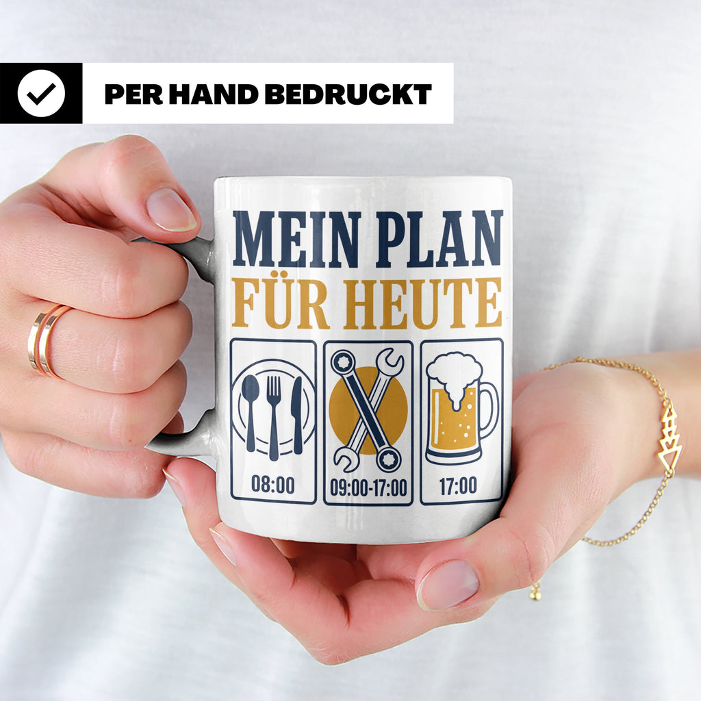 Handwerker Tasse Mein Plan für Heute lustiger Spruch für Sch – Weiß [farbe:weiß]
