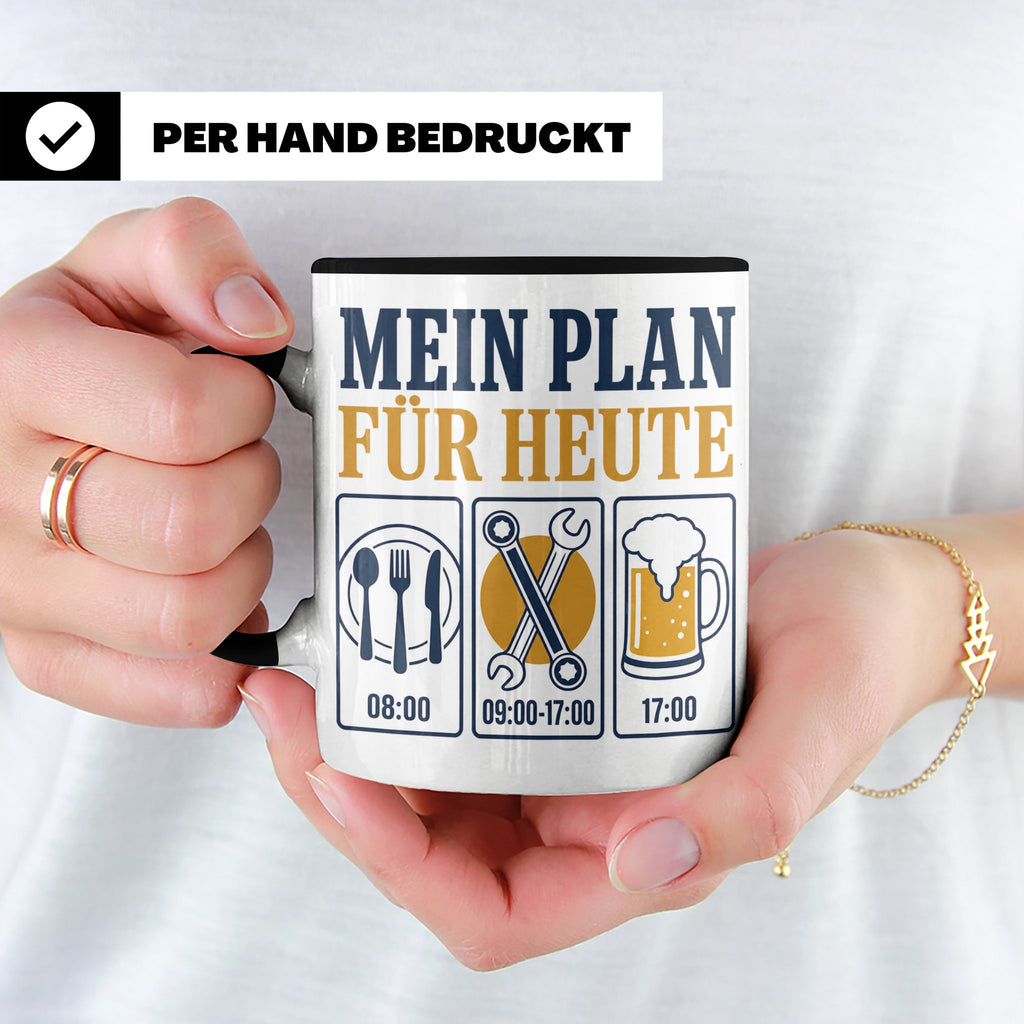 Handwerker Tasse Mein Plan für Heute lustiger Spruch für Sch – Schwarz [farbe:schwarz]