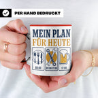 Handwerker Tasse Mein Plan für Heute lustiger Spruch für Sch – Rot [farbe:rot]