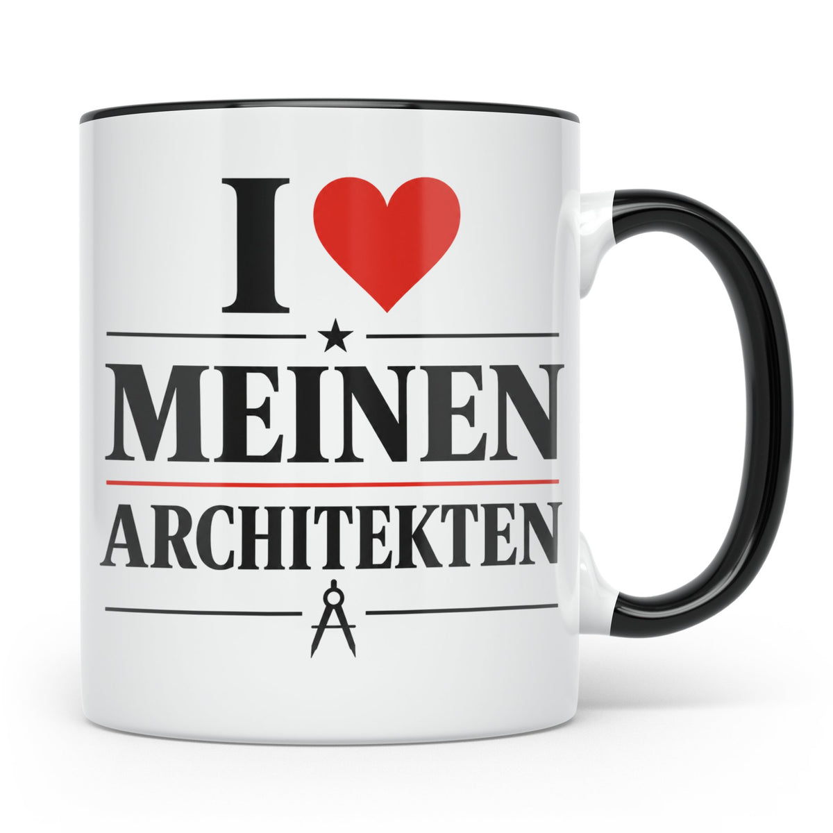 Architekt Tasse I love meinen Architekten Kaffeetasse Gesche – Schwarz [farbe:schwarz]
