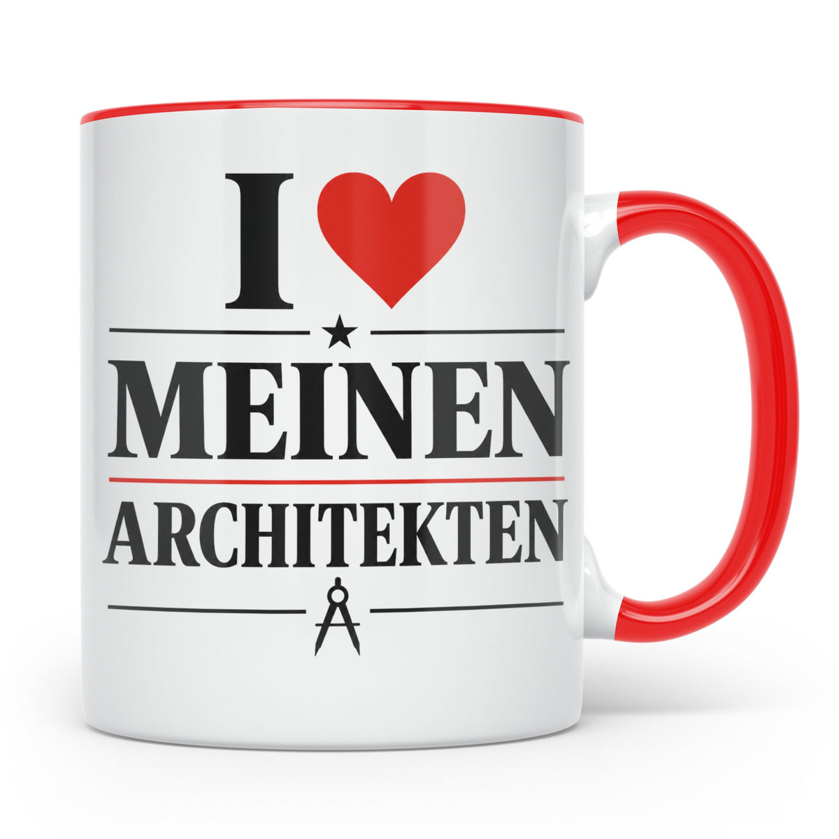 Architekt Tasse I love meinen Architekten Kaffeetasse Gesche – Rot [farbe:rot]