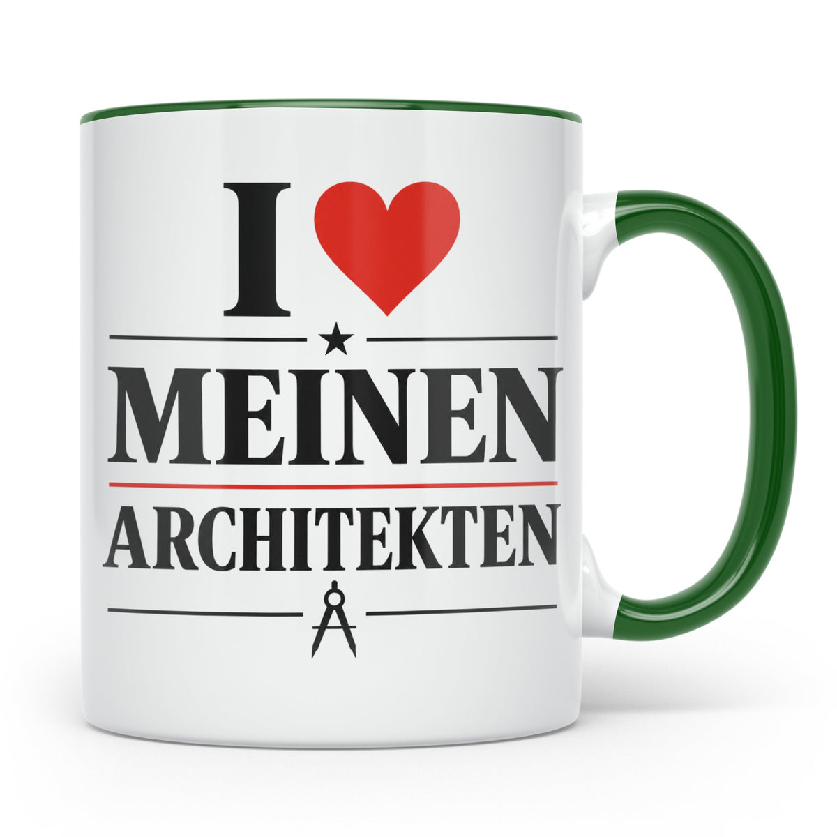 Architekt Tasse I love meinen Architekten Kaffeetasse Gesche – Grün [farbe:grün]