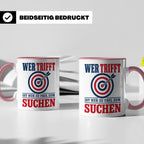 Bogenschießen Tasse mit Spruch Wer trifft ist zu faul zum Su – Rosa [farbe:rosa]