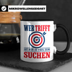 Bogenschießen Tasse mit Spruch Wer trifft ist zu faul zum Su – Schwarz [farbe:schwarz]