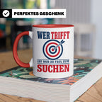 Bogenschießen Tasse mit Spruch Wer trifft ist zu faul zum Su – Rot [farbe:rot]