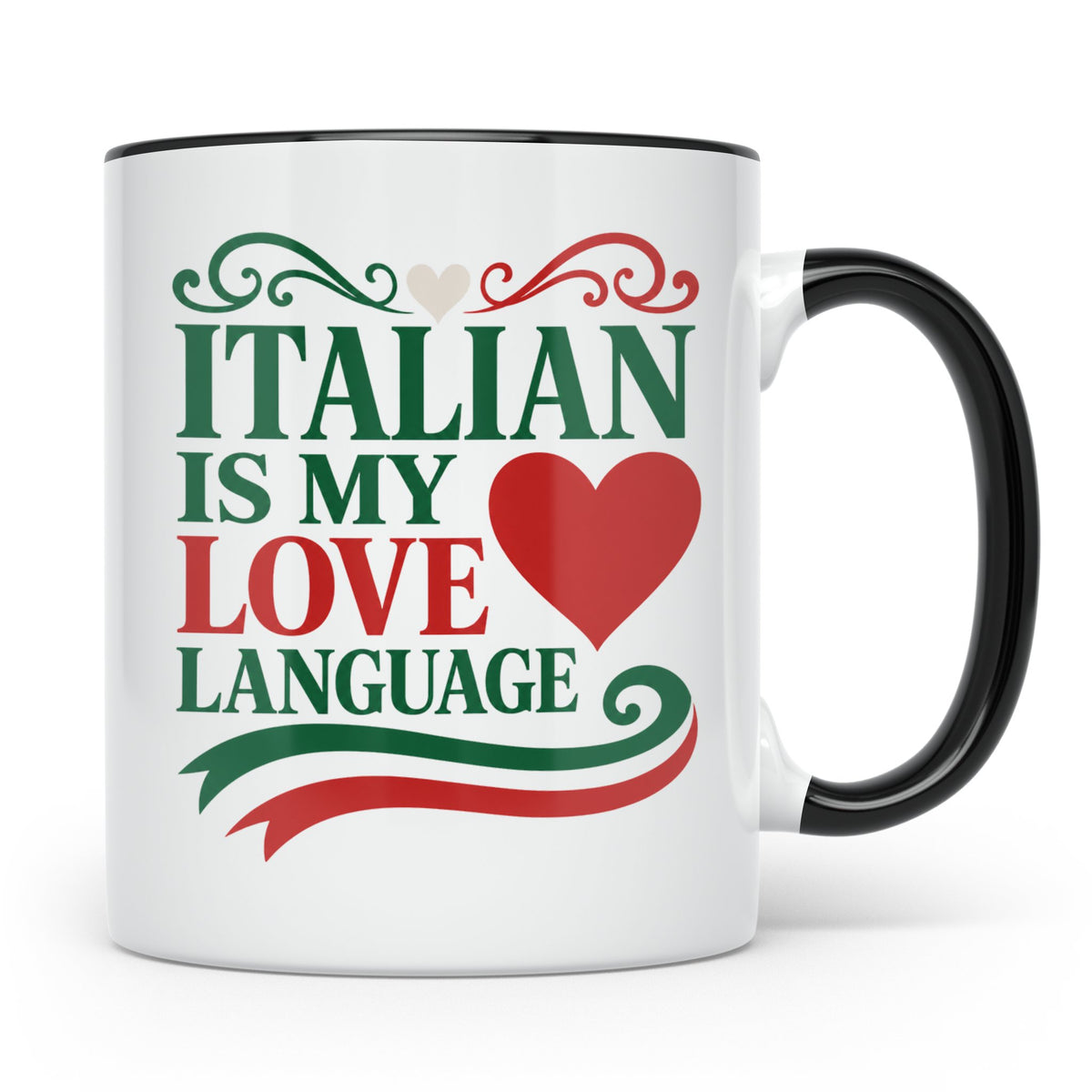 Italien Tasse Italian is my Love Language Spruch, Geschenk f – Schwarz [farbe:schwarz]