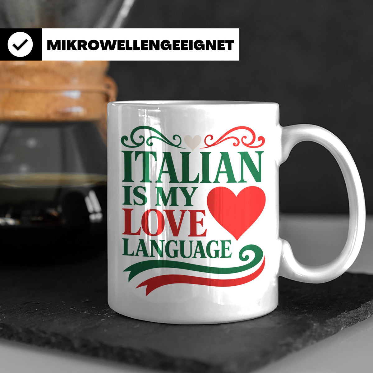 Italien Tasse Italian is my Love Language Spruch, Geschenk f – Weiß [farbe:weiß]