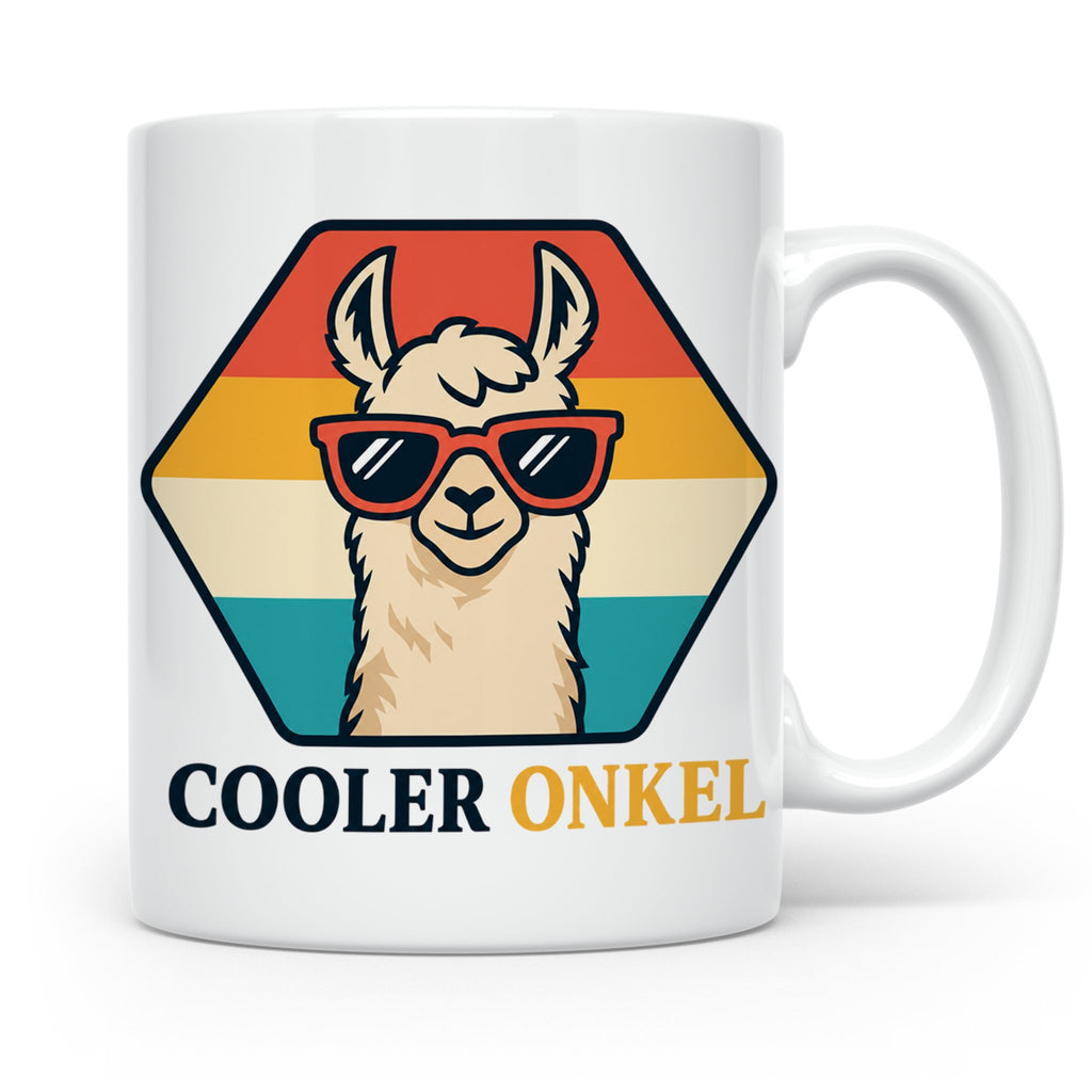 Cooler Onkel Tasse Lama, Lustiges Geschenk für den besten On – Weiß [farbe:weiß]