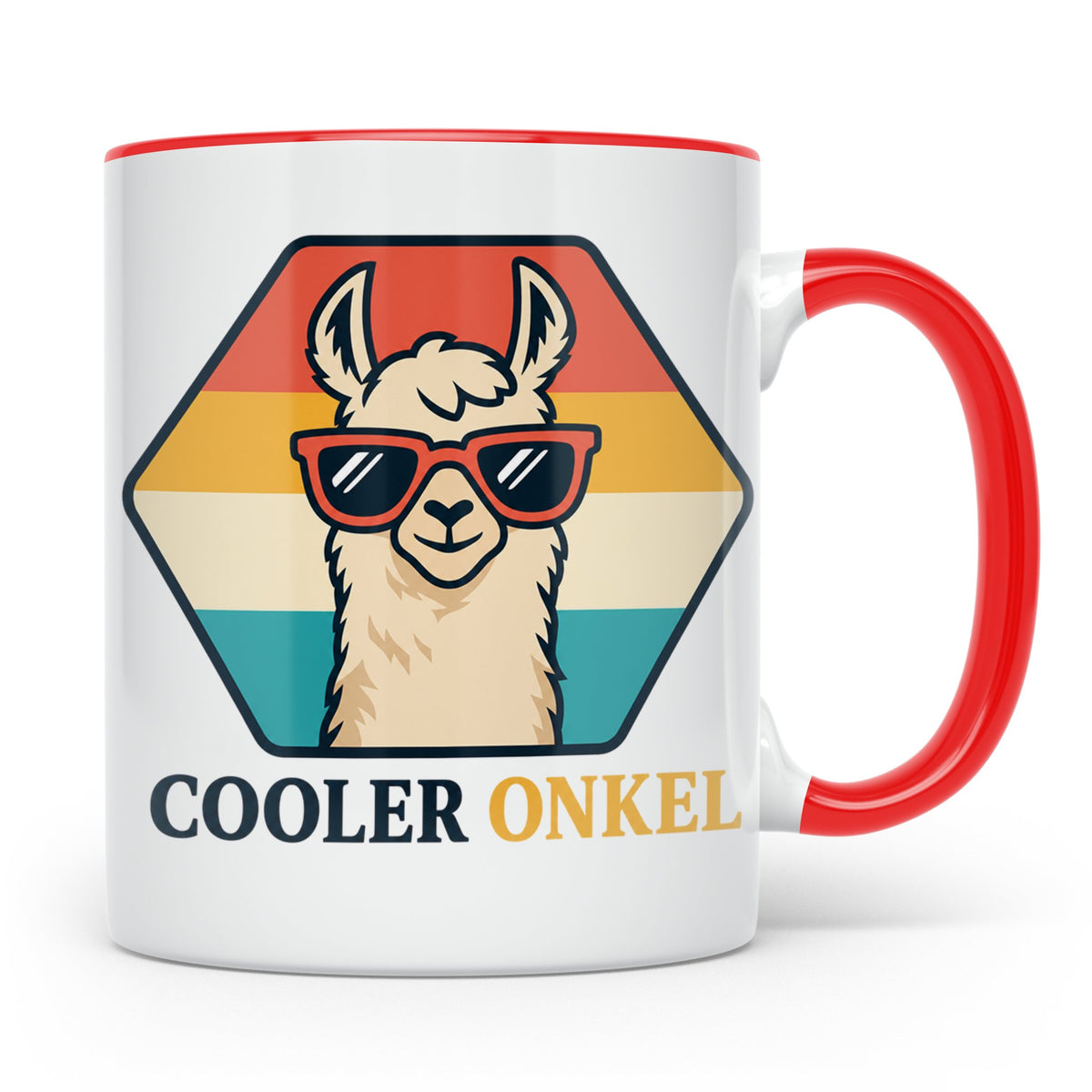 Cooler Onkel Tasse Lama, Lustiges Geschenk für den besten On – Rot [farbe:rot]