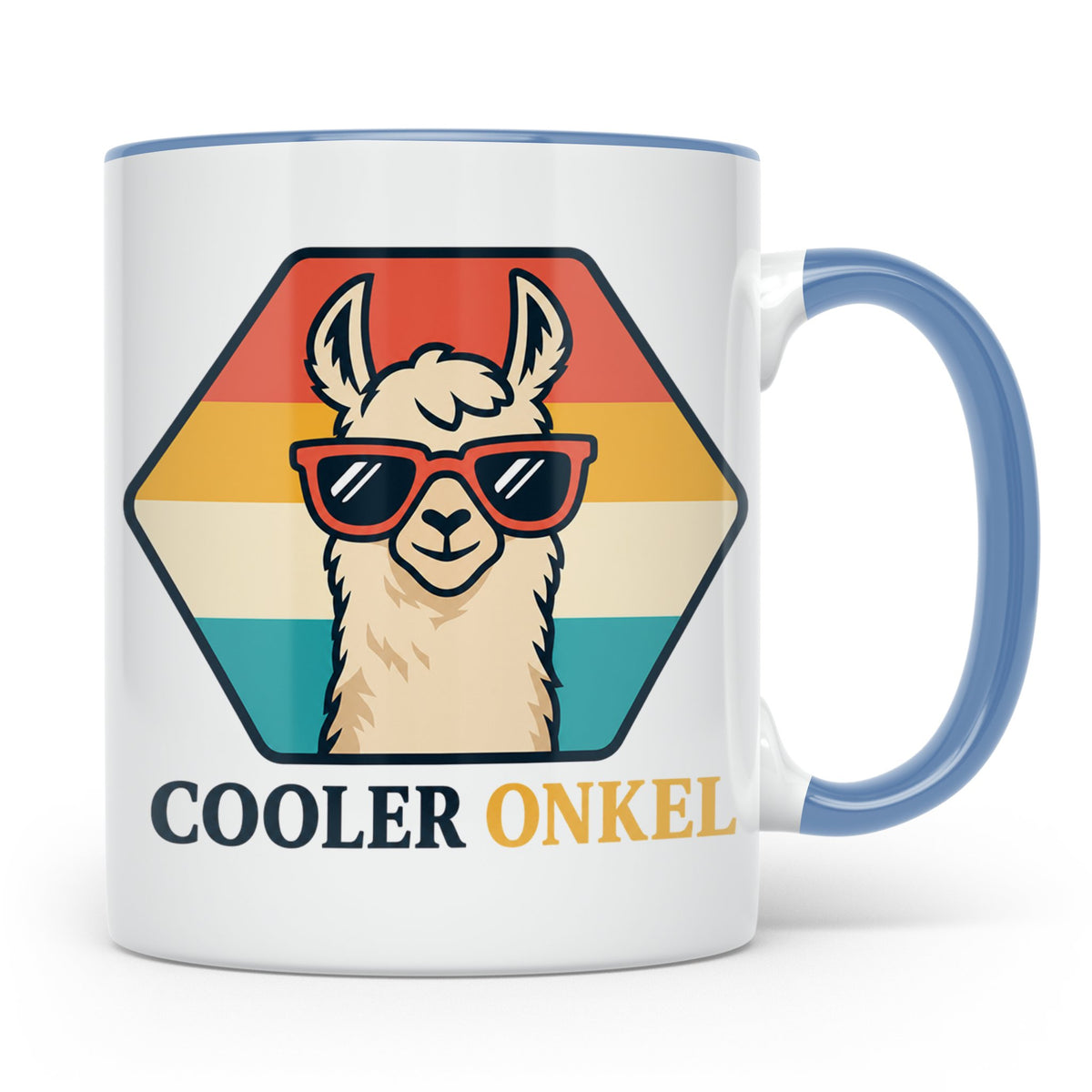 Cooler Onkel Tasse Lama, Lustiges Geschenk für den besten On – Blau [farbe:blau]