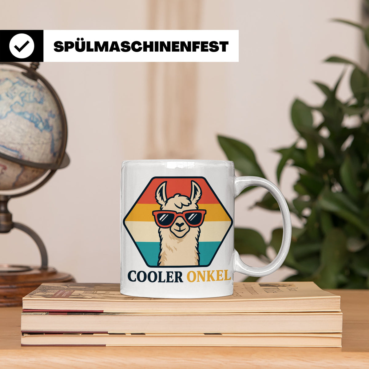 Cooler Onkel Tasse Lama, Lustiges Geschenk für den besten On – Weiß [farbe:weiß]