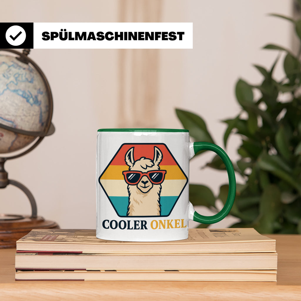 Cooler Onkel Tasse Lama, Lustiges Geschenk für den besten On – Grün [farbe:grün]
