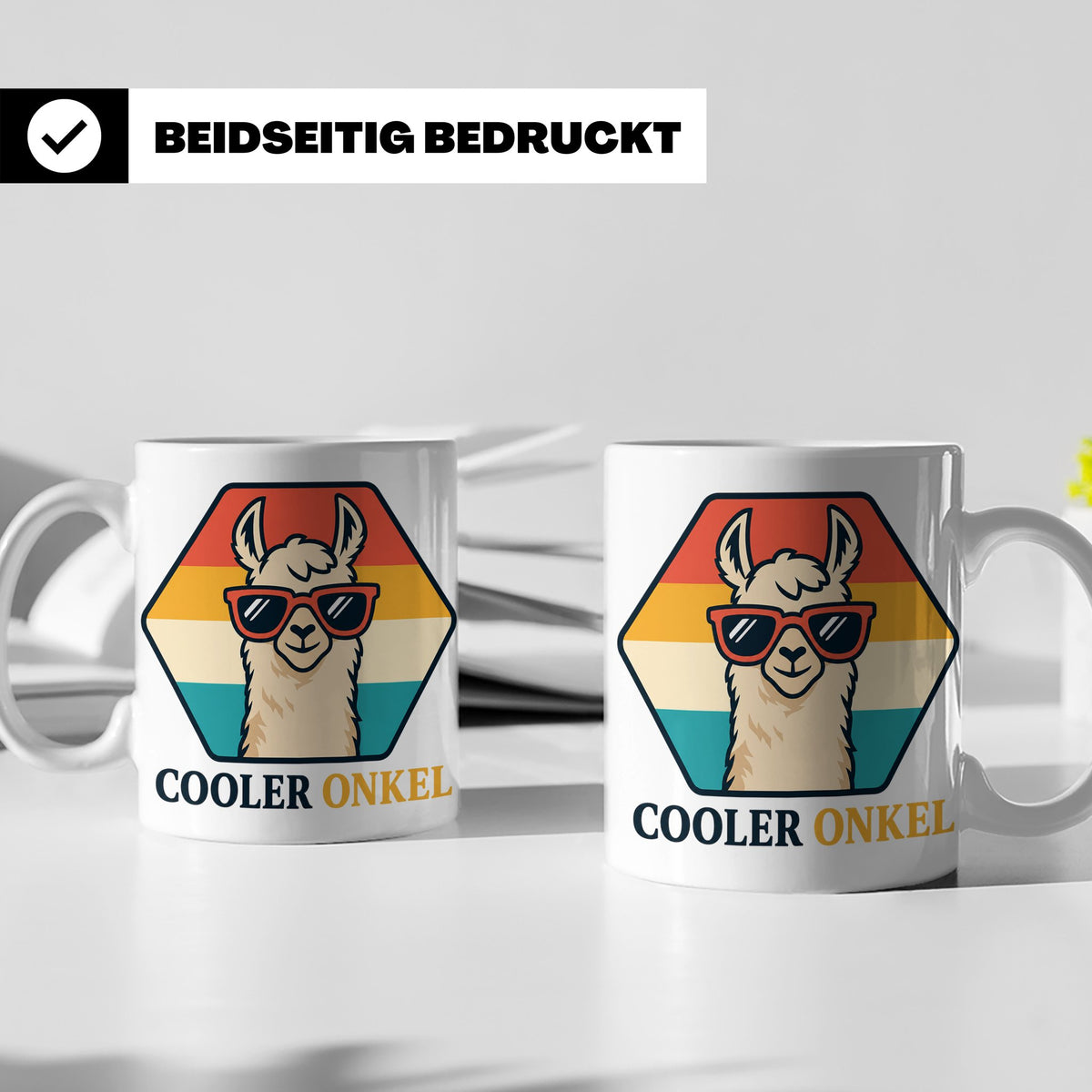 Cooler Onkel Tasse Lama, Lustiges Geschenk für den besten On – Weiß [farbe:weiß]