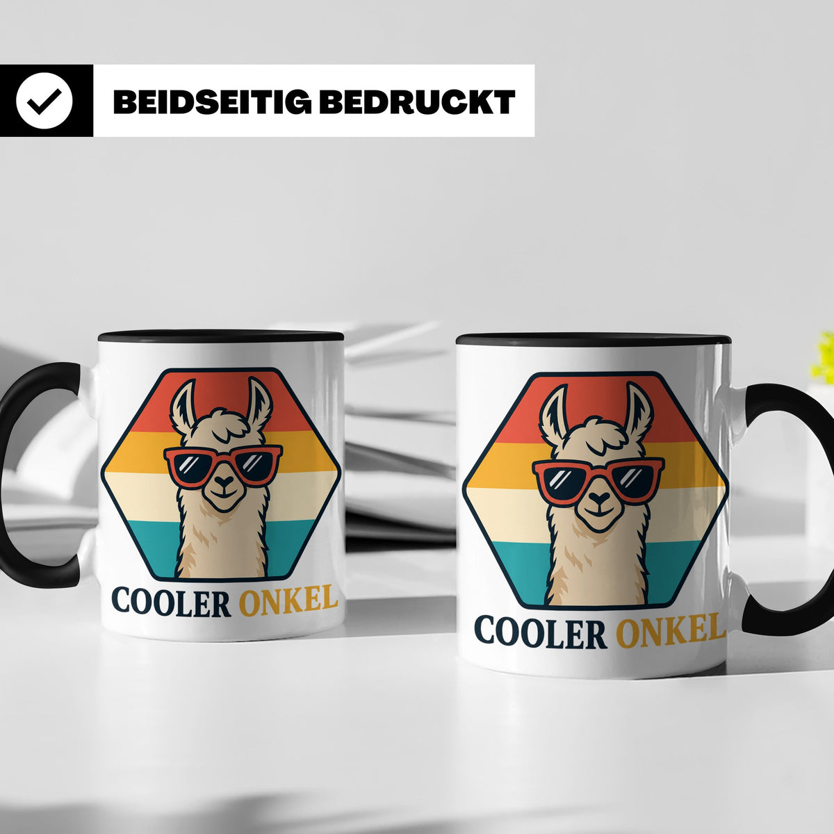 Cooler Onkel Tasse Lama, Lustiges Geschenk für den besten On – Schwarz [farbe:schwarz]