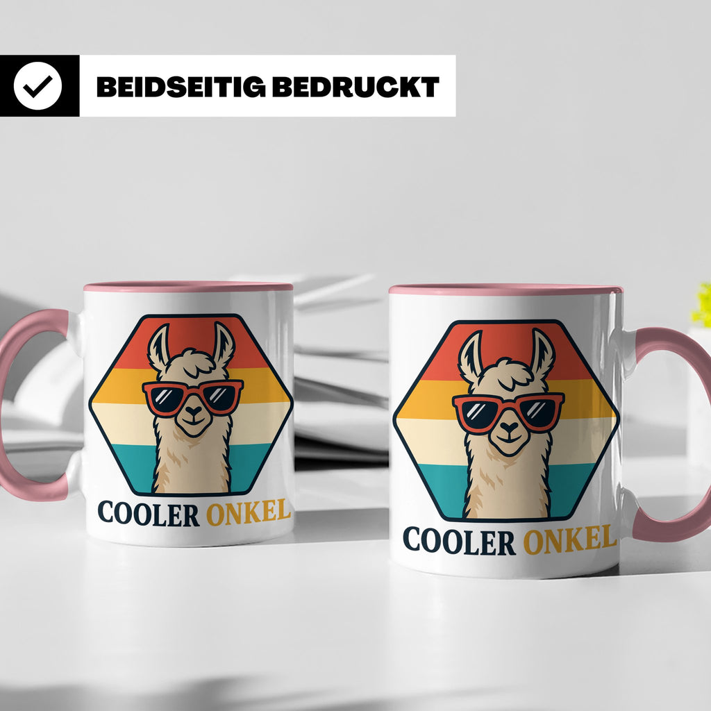 Cooler Onkel Tasse Lama, Lustiges Geschenk für den besten On – Rosa [farbe:rosa]