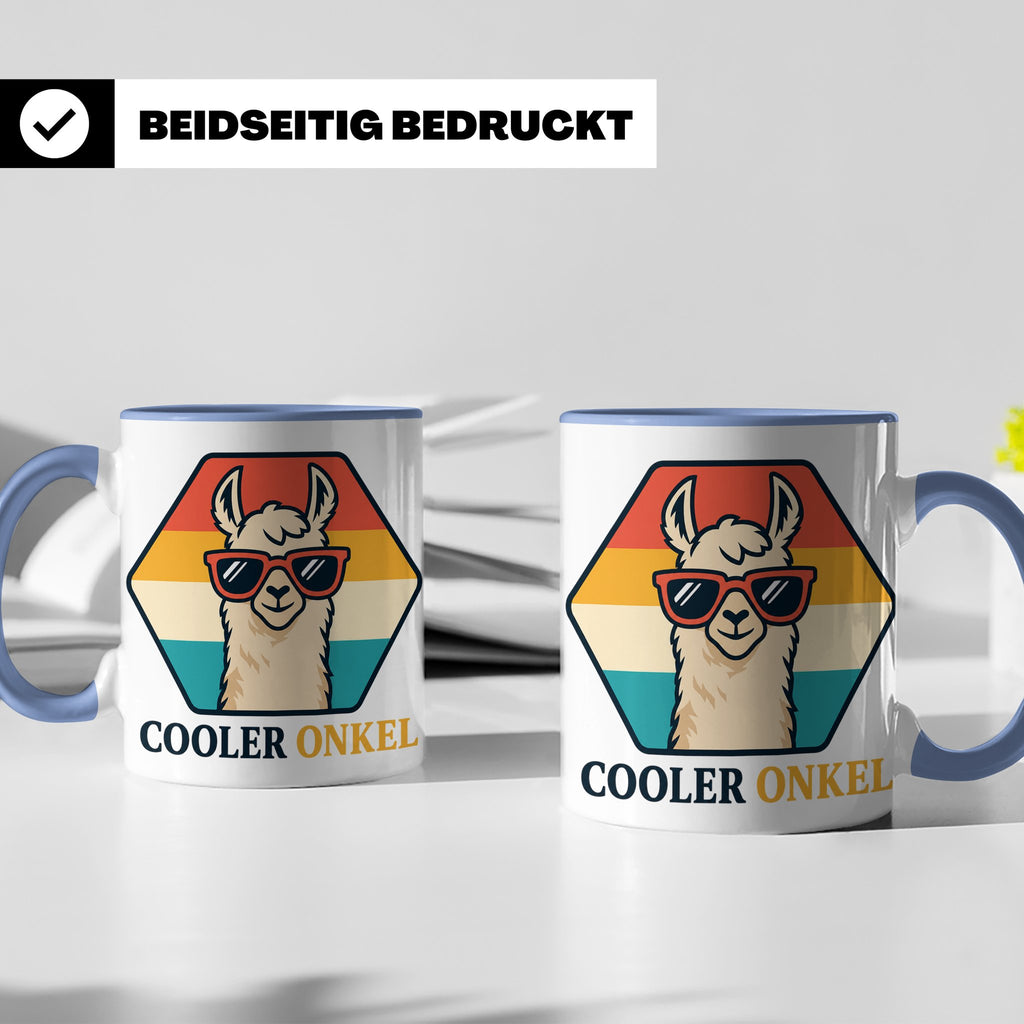 Cooler Onkel Tasse Lama, Lustiges Geschenk für den besten On – Blau [farbe:blau]