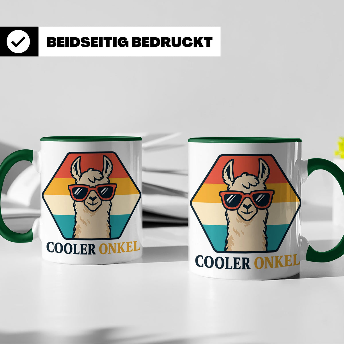 Cooler Onkel Tasse Lama, Lustiges Geschenk für den besten On – Grün [farbe:grün]
