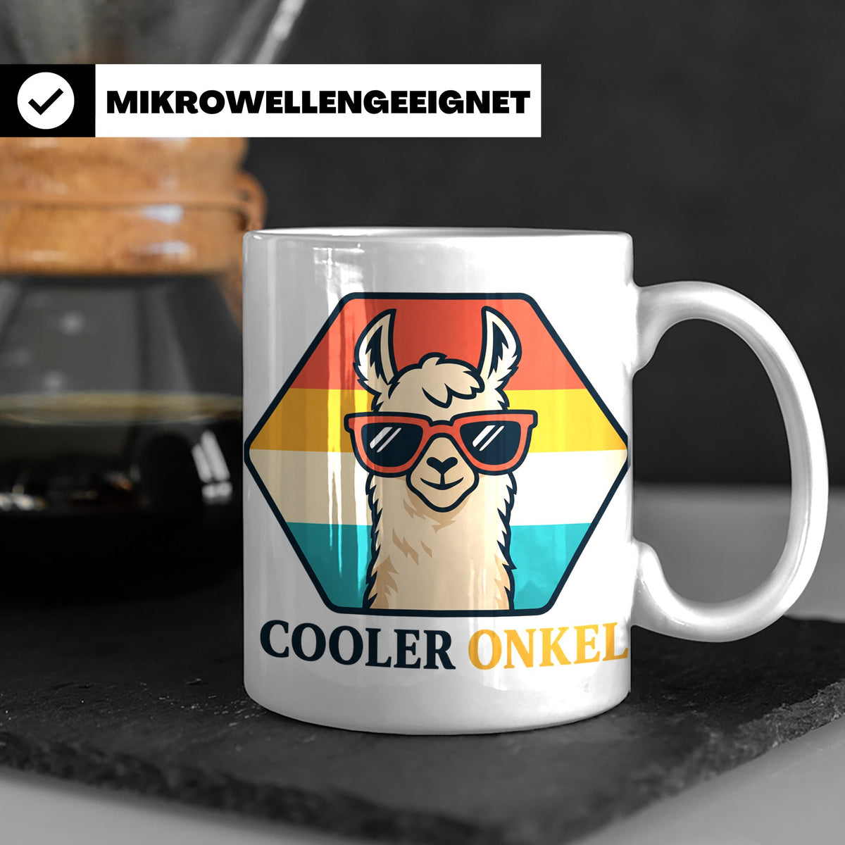 Cooler Onkel Tasse Lama, Lustiges Geschenk für den besten On – Weiß [farbe:weiß]