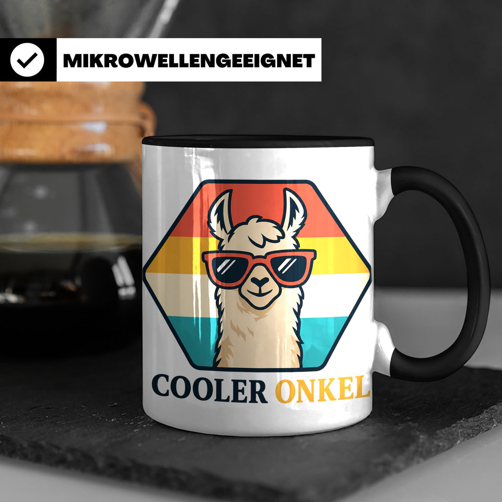 Cooler Onkel Tasse Lama, Lustiges Geschenk für den besten On – Schwarz [farbe:schwarz]