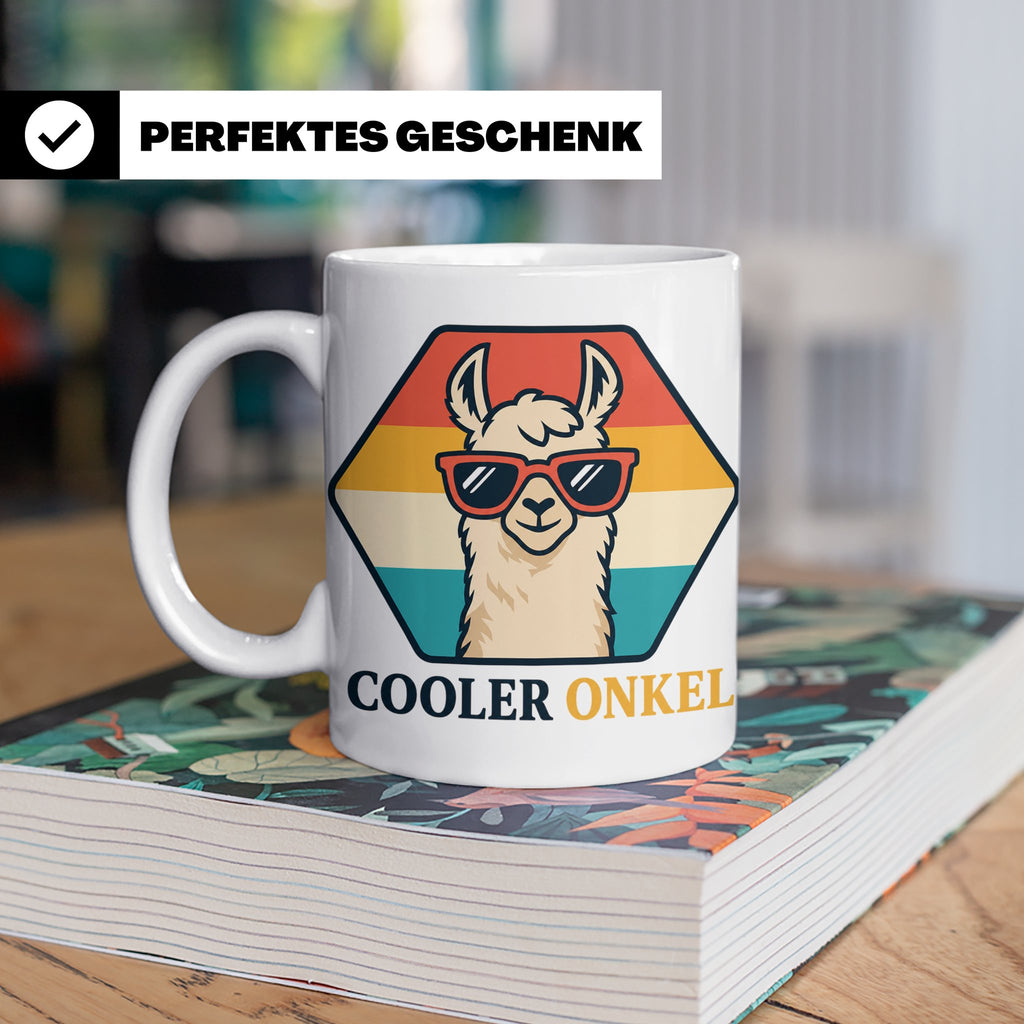 Cooler Onkel Tasse Lama, Lustiges Geschenk für den besten On – Weiß [farbe:weiß]