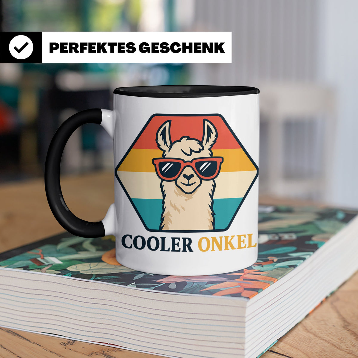 Cooler Onkel Tasse Lama, Lustiges Geschenk für den besten On – Schwarz [farbe:schwarz]