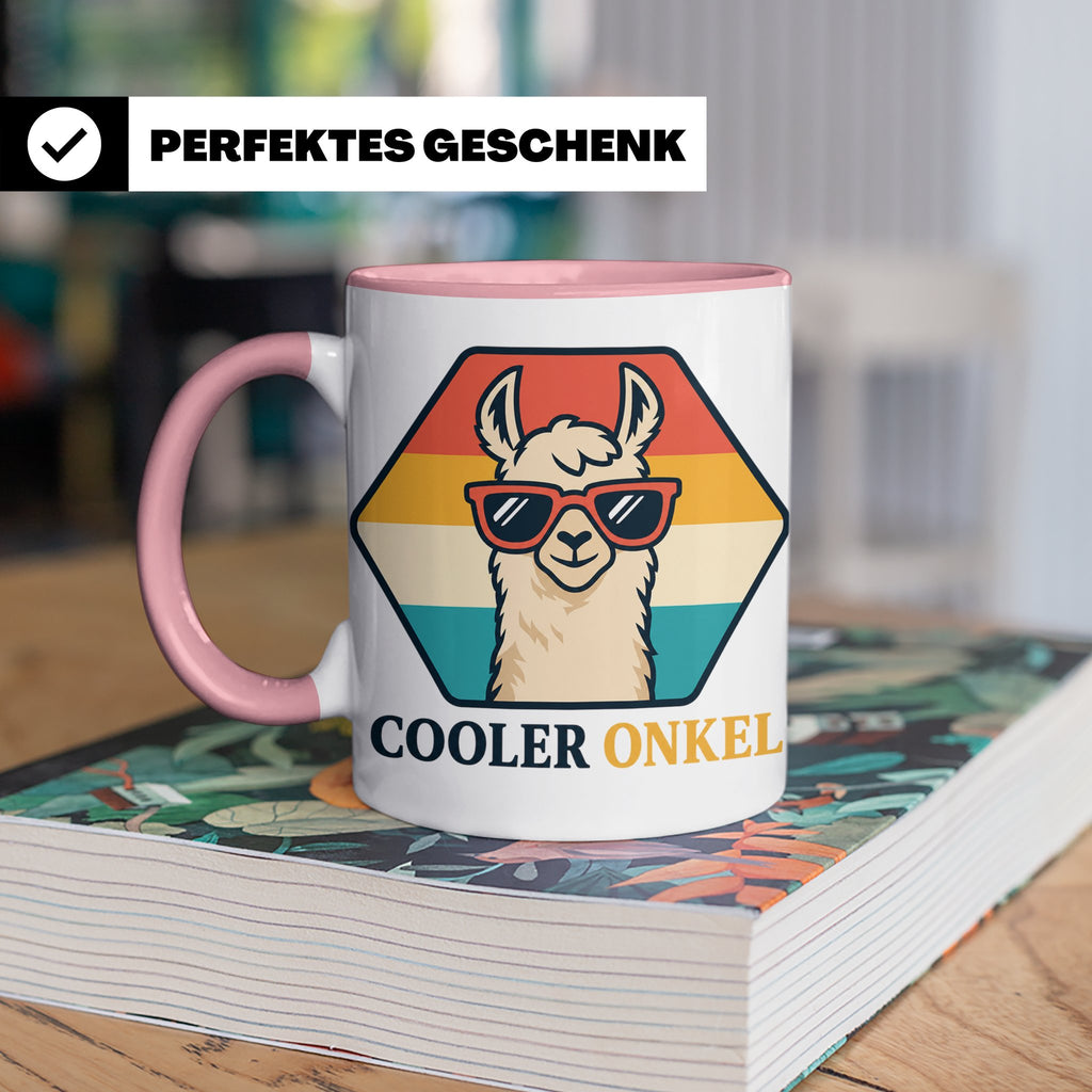 Cooler Onkel Tasse Lama, Lustiges Geschenk für den besten On – Rosa [farbe:rosa]