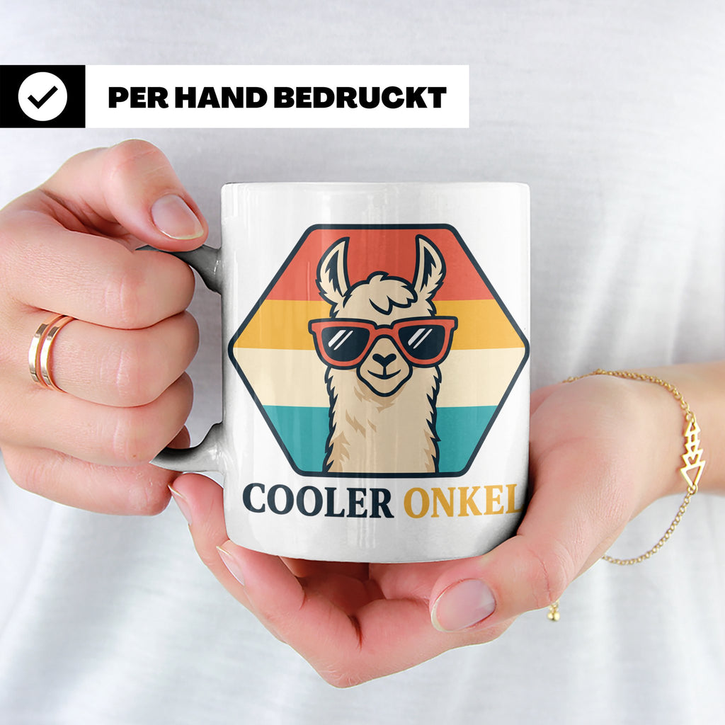 Cooler Onkel Tasse Lama, Lustiges Geschenk für den besten On – Weiß [farbe:weiß]
