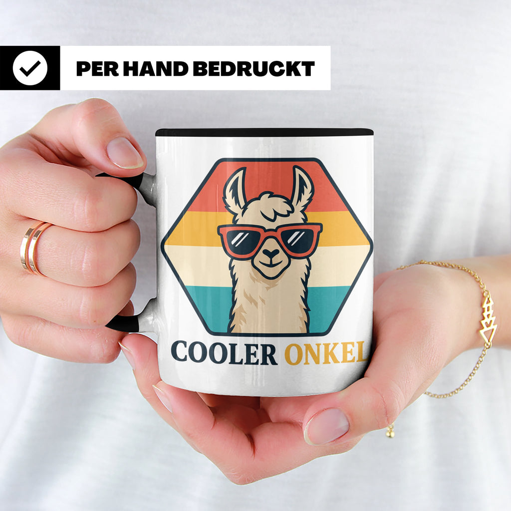 Cooler Onkel Tasse Lama, Lustiges Geschenk für den besten On – Schwarz [farbe:schwarz]