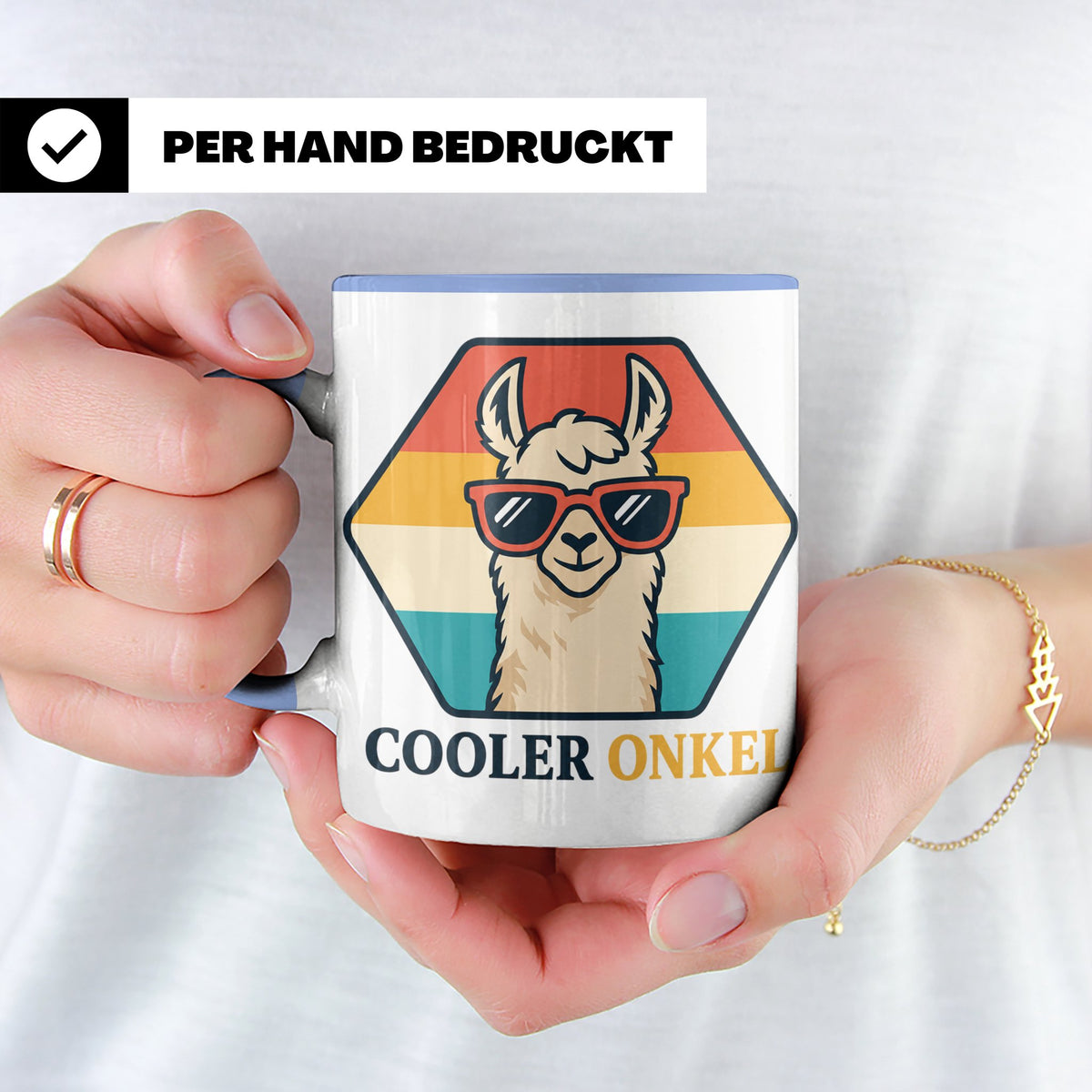 Cooler Onkel Tasse Lama, Lustiges Geschenk für den besten On – Blau [farbe:blau]