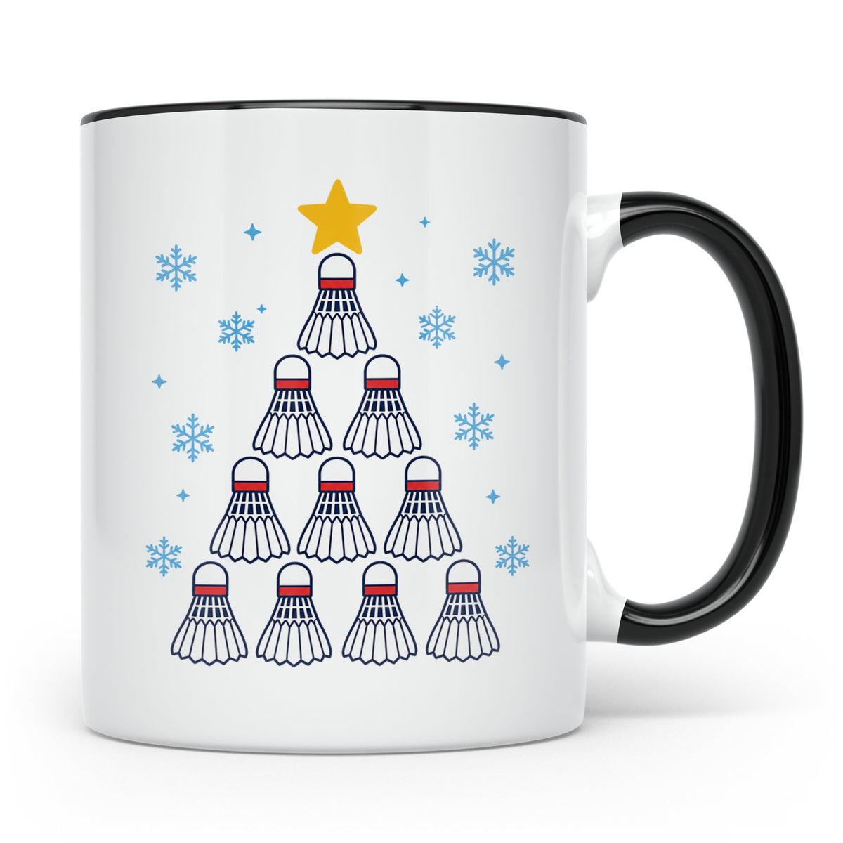 Badminton Tasse Weihnachtsbaum Federball Lustiges Geschenkid – Schwarz [farbe:schwarz]