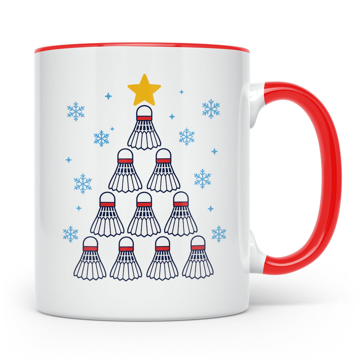 Badminton Tasse Weihnachtsbaum Federball Lustiges Geschenkid – Rot [farbe:rot]