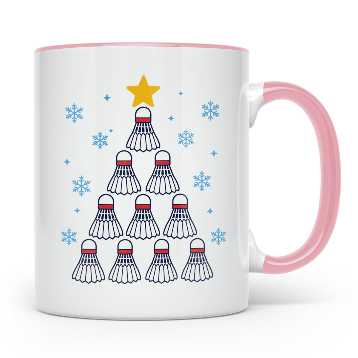 Badminton Tasse Weihnachtsbaum Federball Lustiges Geschenkid – Rosa [farbe:rosa]