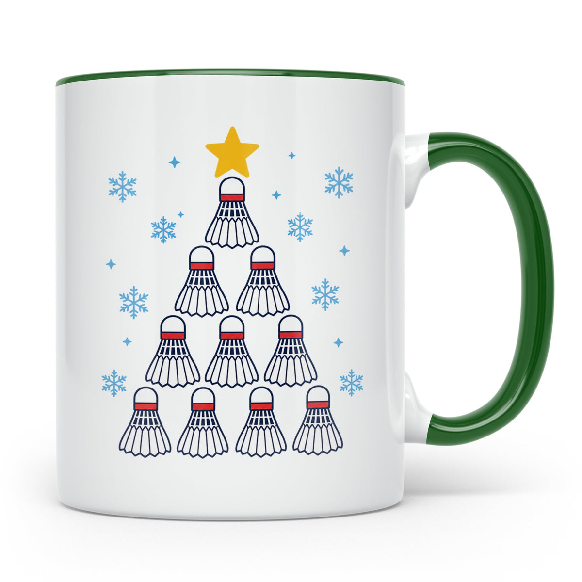 Badminton Tasse Weihnachtsbaum Federball Lustiges Geschenkid – Grün [farbe:grün]