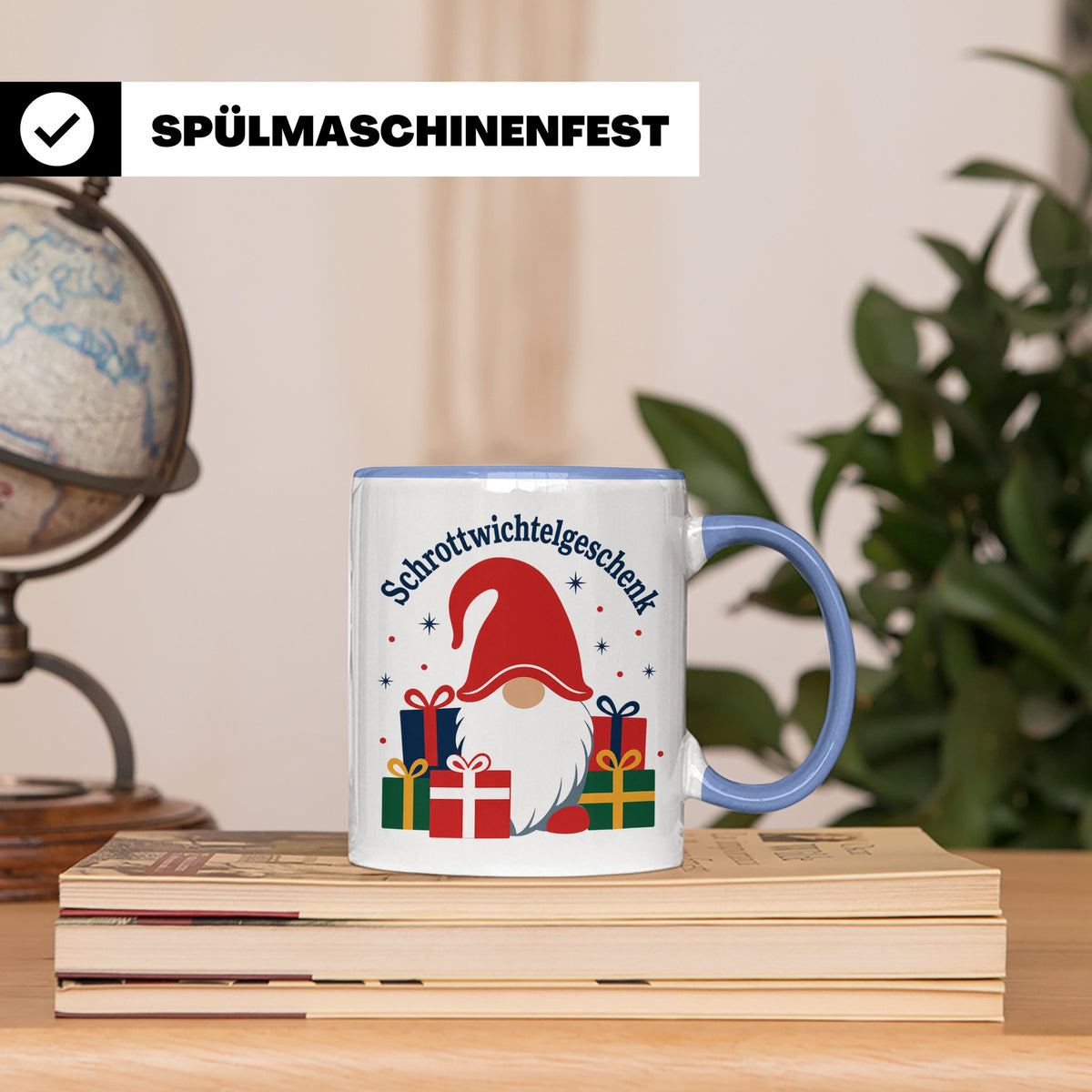 Schrottwichtelgeschenk Tasse für Wichteln auf Weihnachtsfeie – Blau [farbe:blau]