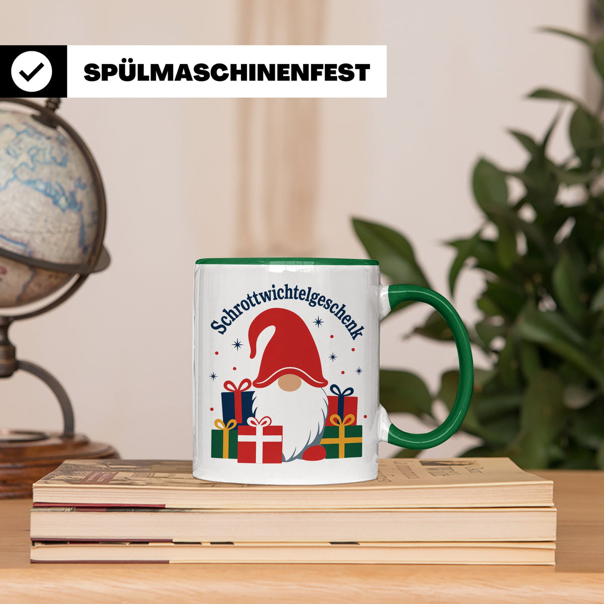Schrottwichtelgeschenk Tasse für Wichteln auf Weihnachtsfeie – Grün [farbe:grün]