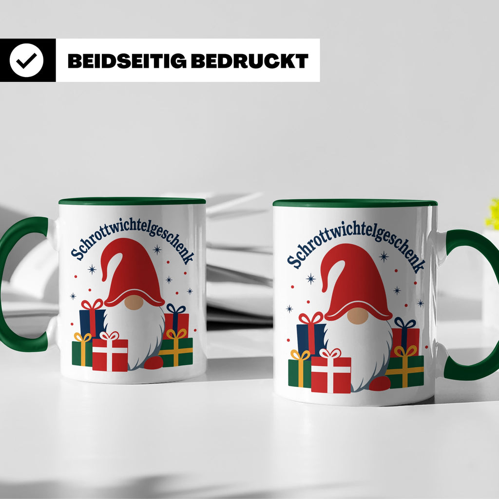 Schrottwichtelgeschenk Tasse für Wichteln auf Weihnachtsfeie – Grün [farbe:grün]