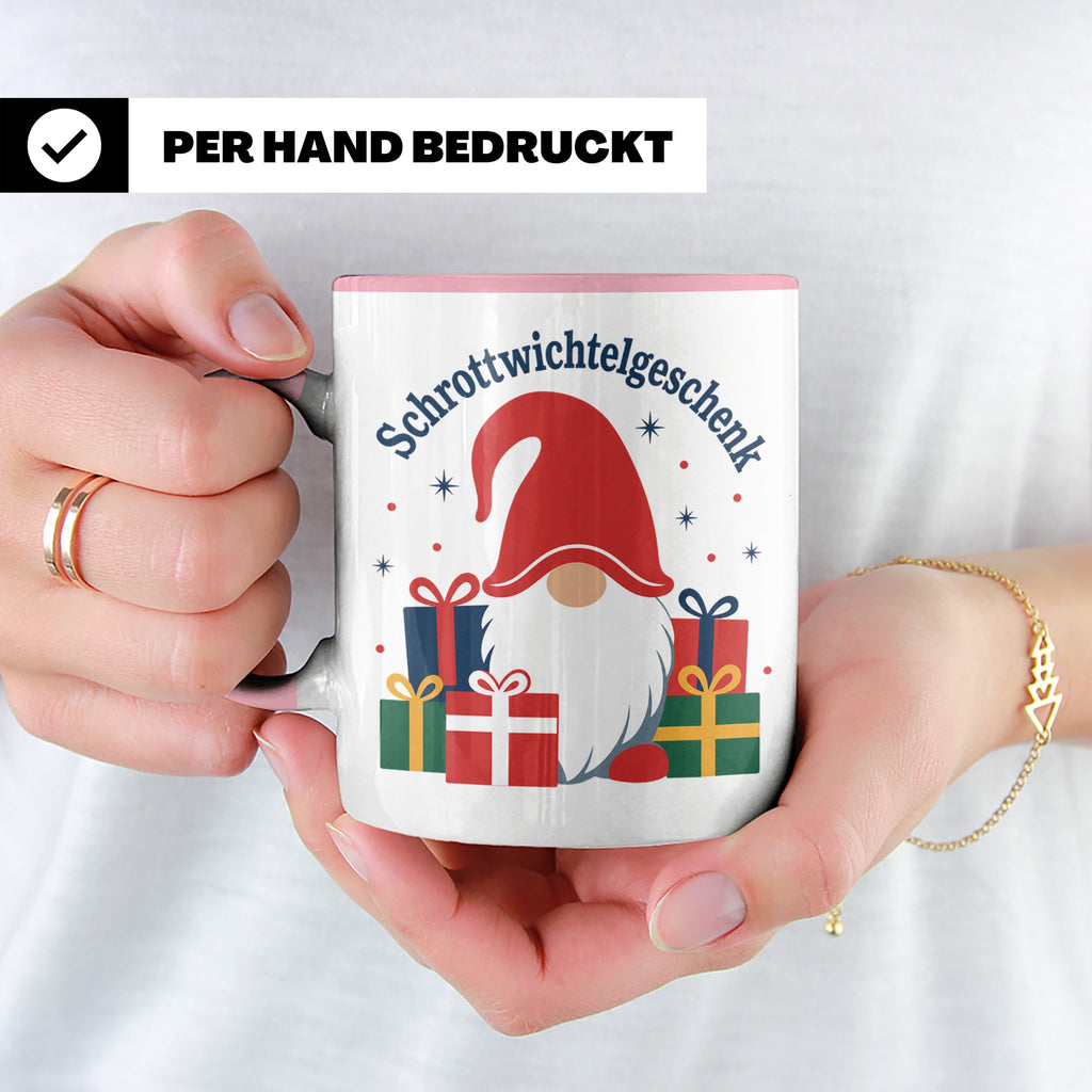 Schrottwichtelgeschenk Tasse für Wichteln auf Weihnachtsfeie – Rosa [farbe:rosa]