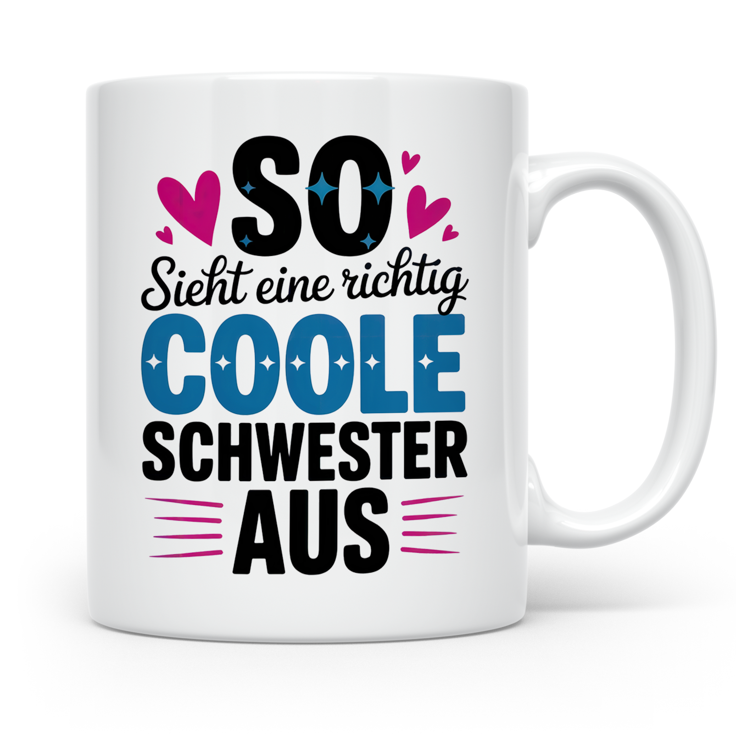 Coole Schwester Tasse - Geschenk für Schwestern, Schwesterhe – Weiß [farbe:weiß]
