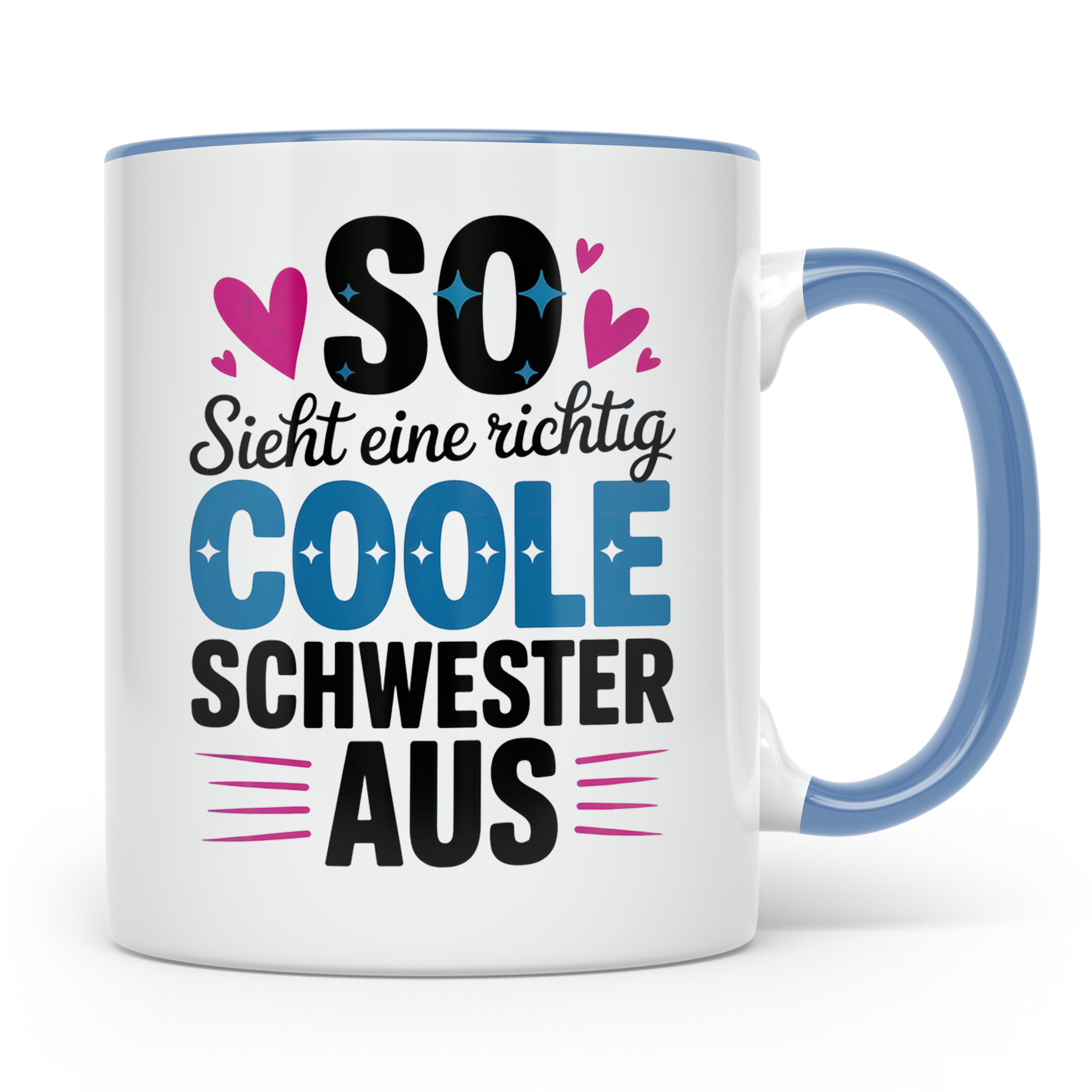 Coole Schwester Tasse - Geschenk für Schwestern, Schwesterhe – Blau [farbe:blau]