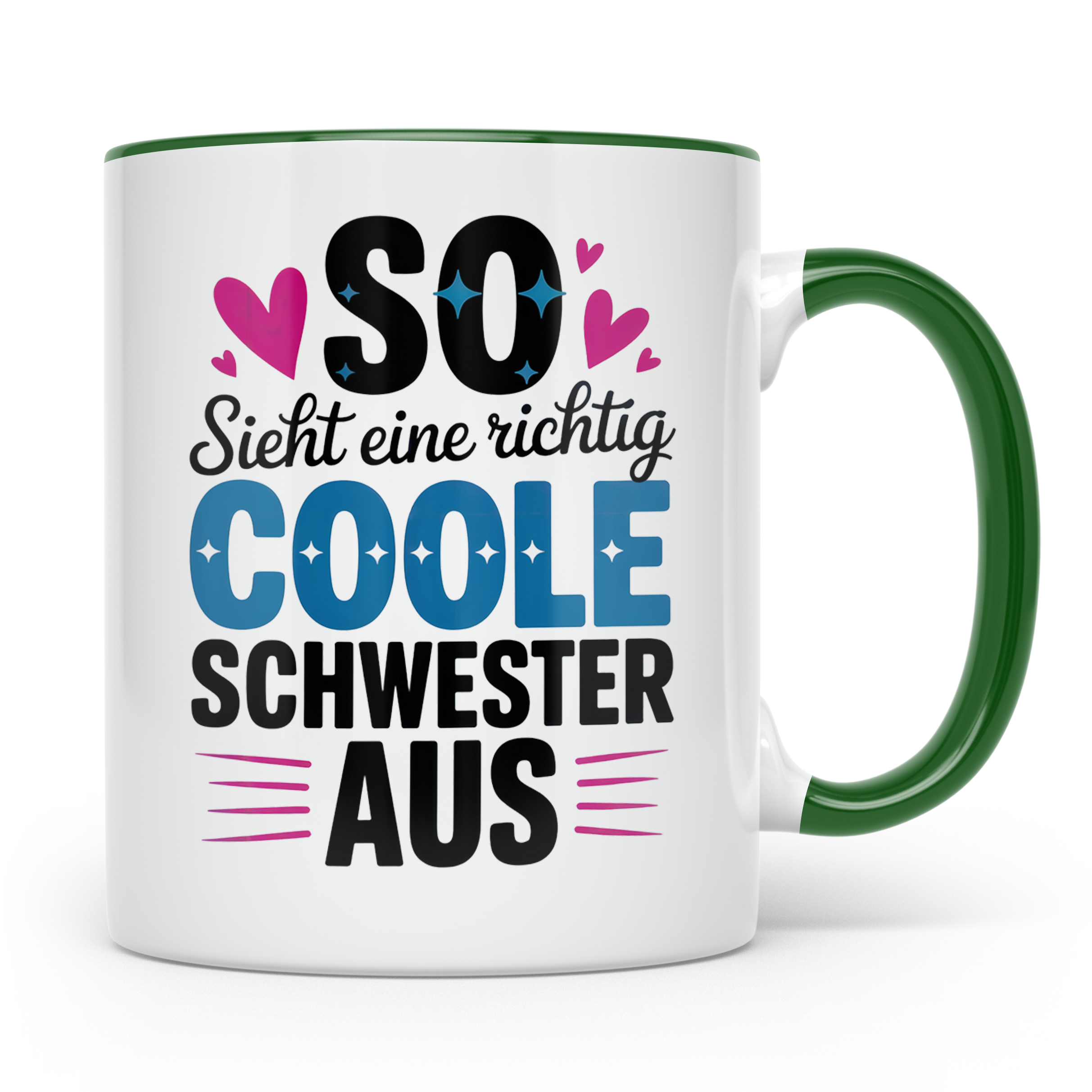Coole Schwester Tasse - Geschenk für Schwestern, Schwesterhe – Grün [farbe:grün]