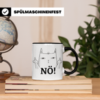 Kaffeetasse Katze Mittelfinger - Genervte Katze No! Statement Tasse für Katzenliebhaber & Sarkasmus Fans!
