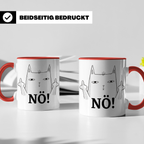 Kaffeetasse Katze Mittelfinger - Genervte Katze No! Statement Tasse für Katzenliebhaber & Sarkasmus Fans!