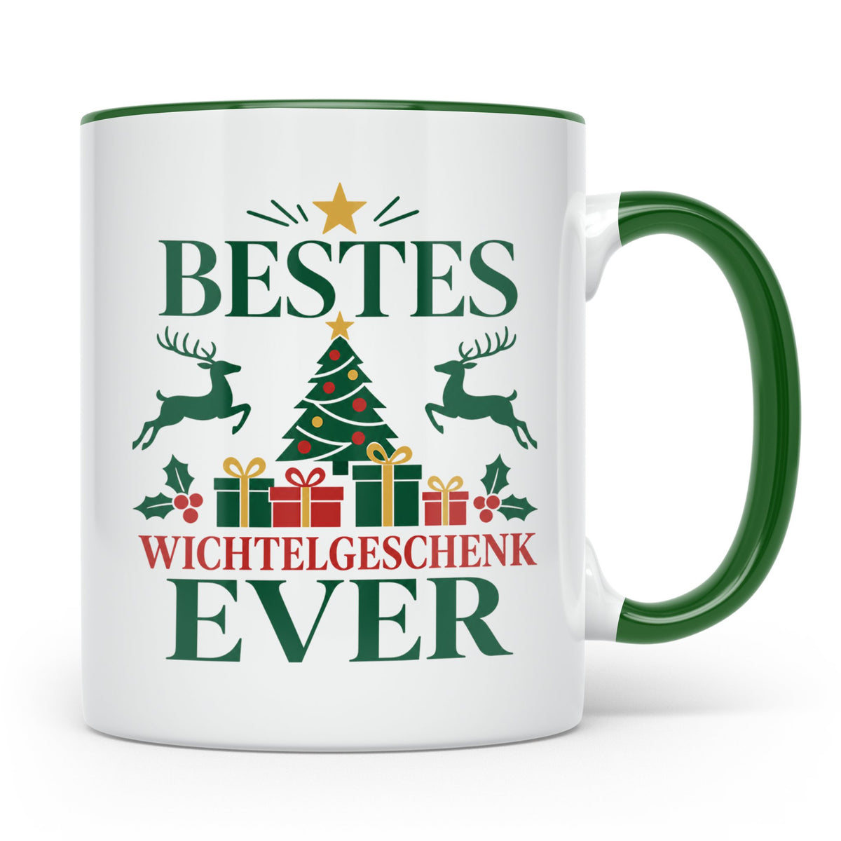Wichtelgeschenk Tasse "Bestes Wichtelgeschenk Ever" Lustige  – Grün [farbe:grün]
