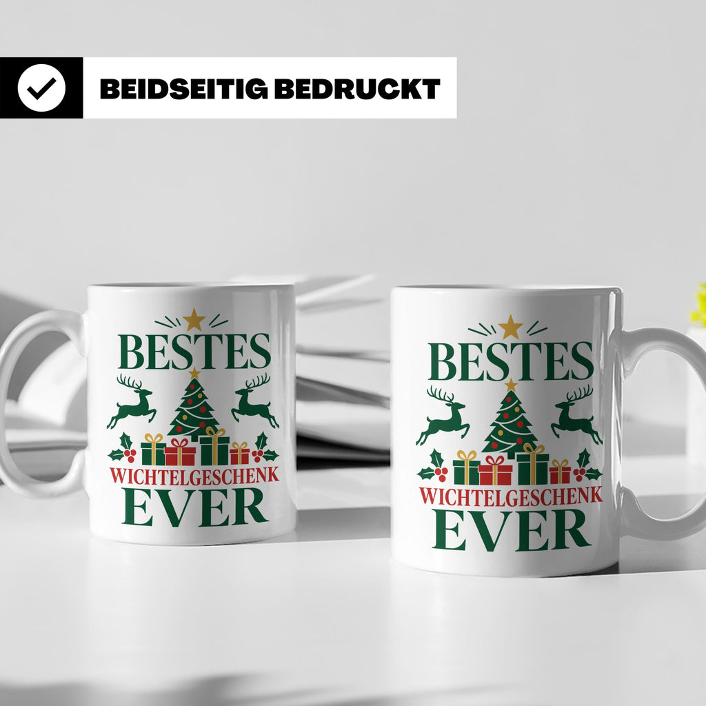 Wichtelgeschenk Tasse "Bestes Wichtelgeschenk Ever" Lustige  – Weiß [farbe:weiß]