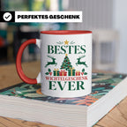 Wichtelgeschenk Tasse "Bestes Wichtelgeschenk Ever" Lustige  – Rot [farbe:rot]