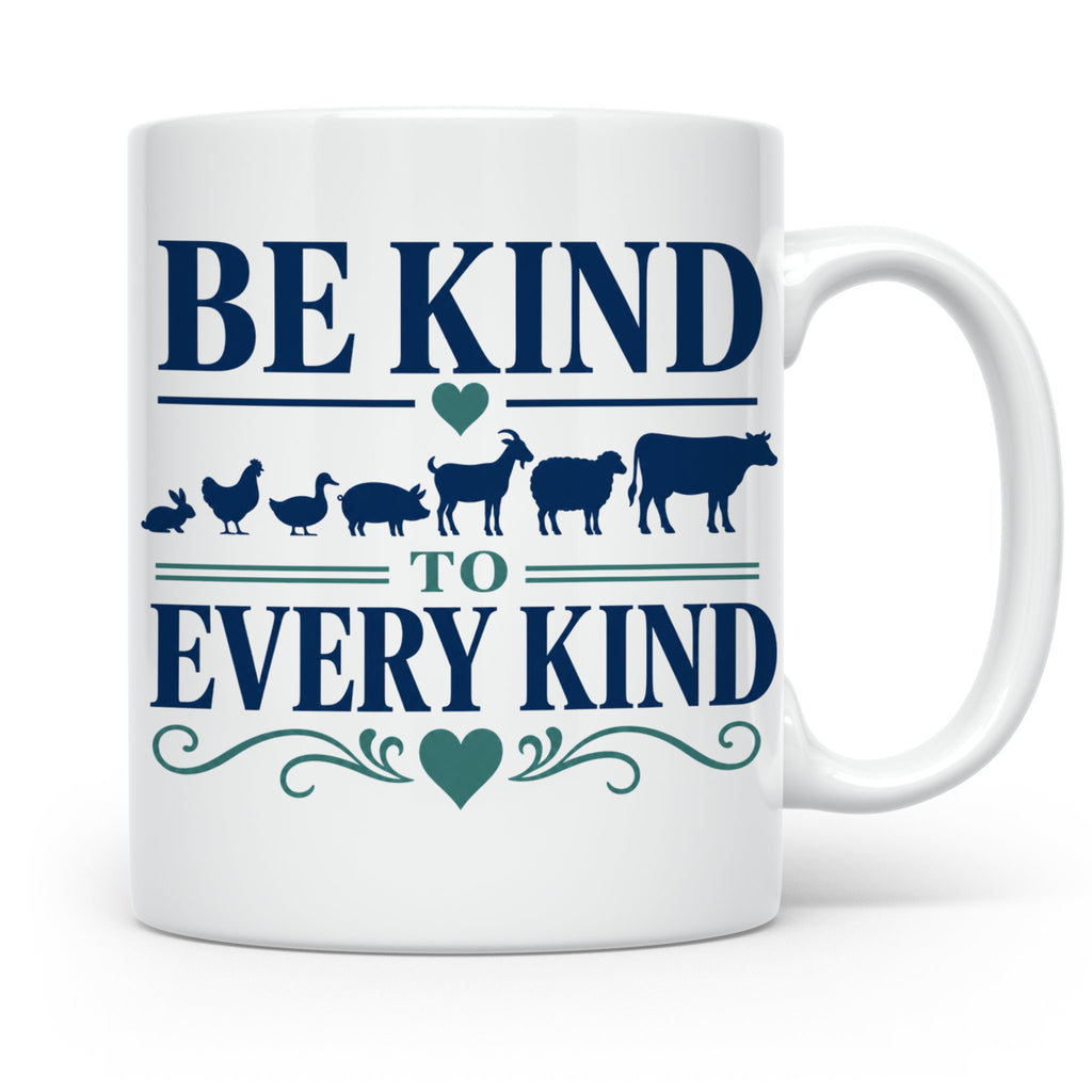Vegan Tasse Be Kind To Every Kind | Tierschutz Spruch Kaffee – Weiß [farbe:weiß]