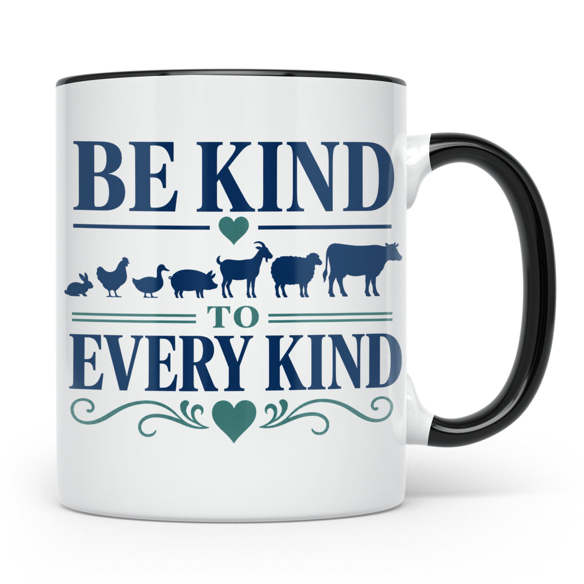 Vegan Tasse Be Kind To Every Kind | Tierschutz Spruch Kaffee – Schwarz [farbe:schwarz]