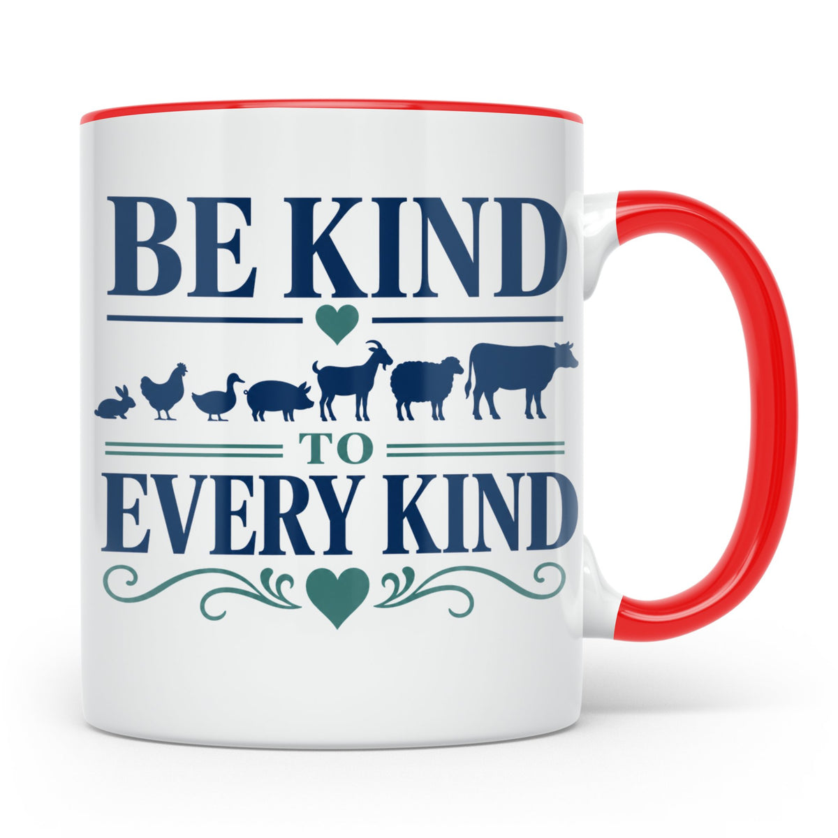 Vegan Tasse Be Kind To Every Kind | Tierschutz Spruch Kaffee – Rot [farbe:rot]