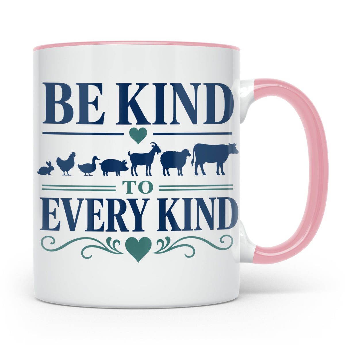 Vegan Tasse Be Kind To Every Kind | Tierschutz Spruch Kaffee – Rosa [farbe:rosa]